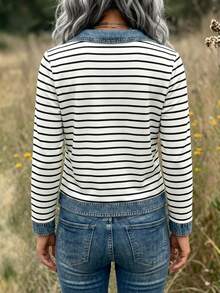 Holdful Holdful Jaket Kasual Bergaris Wanita, Musim Gugur - MultiWarna - View 3