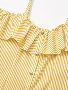 GlowEve CURVE Elegant Fashionable Ruffle Off-Shoulder Plus Size Women's Blouse - Yellow - View 6