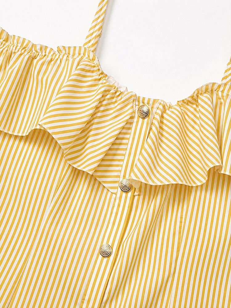 GlowEve CURVE Elegant Fashionable Ruffle Off-Shoulder Plus Size Women's Blouse - Yellow - View 6