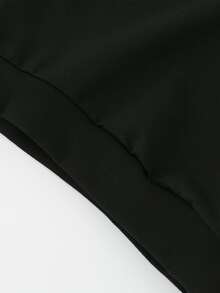 SHEIN 少女休閒時尚簡約字母 MILANO 風格印花基本款圓領衛衣，適合日常舒適穿著的秋季上衣 - 黑色 - 查看 6