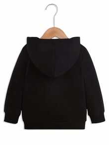 SHEIN 少女休閒時尚簡約字母 MILANO 風格印花基本款圓領衛衣，適合日常舒適穿著的秋季上衣 - 黑色 - 查看 2