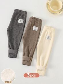 SHEIN Playful Pals 嬰童（男）下裝 - 杏色 - 查看 9