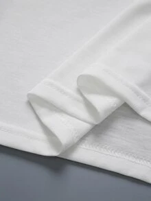 SHEIN Women's Spring/Autumn Casual Minimalist Solid Color Long Thin Jacket With Button Closure, Suitable For Daily Wear - White - View 7