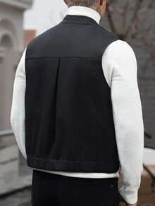 Manfinity CasualCool 男士休閒背心，極簡設計，丈夫風格，適合日常穿著，也是送給男友和丈夫的理想禮物 - 黑色 - 查看 2