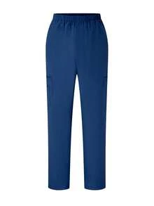 TaskEZ Solid Color Short Sleeve & Pants /Nursing Scrub Uniform Set - Dark Wash - View 5