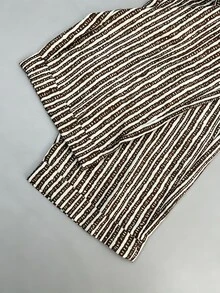 SHEIN Holidaya Women's Drawstring Waist Striped Casual Versatile Daily Wear Pants - Khaki - View 6