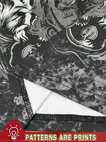SHEIN 女款 2000 年代 V 領休閒百搭修身長袖 T 恤，適合復古、性感龐克與 Y2K 風格，十字架與翅膀印花設計 - 彩色 - 查看 5