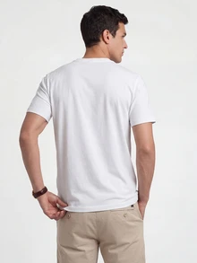 TekDrob Anti-Odor Regular T-Shirt With V Neck - White - View 3