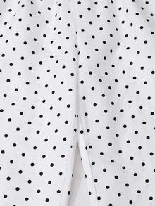 SHEIN 女童 3 件套，波點連帽短外套 + 純色細肩帶背心 + 鬆緊腰寬腿褲，柔軟親膚面料，適合日常穿著、外出、短途旅行，休閒清新風格，寬鬆舒適，方便日常穿搭 - 白色 - 查看 9