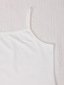 SHEIN 女童 3 件套，波點連帽短外套 + 純色細肩帶背心 + 鬆緊腰寬腿褲，柔軟親膚面料，適合日常穿著、外出、短途旅行，休閒清新風格，寬鬆舒適，方便日常穿搭 - 白色 - 查看 7