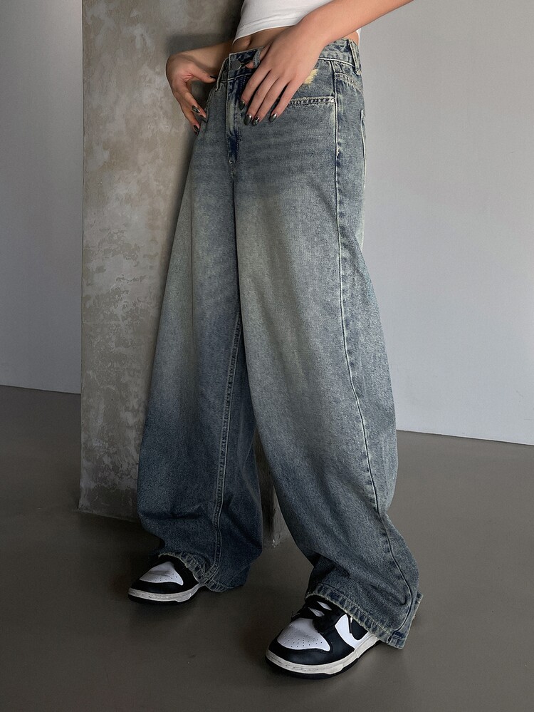 DAZY Women's Wide Leg Jeans With Pockets,Baggy Jeans - Medium Wash - View 5