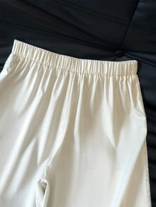 GlowEve Women's Casual Lace Floral Embroidery Design Straight Leg Pants - White - View 3