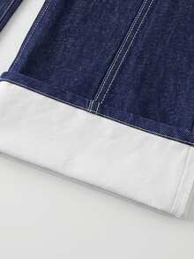 GlowEve Jeans de mezclilla versátiles con botones y bolsillos de color contrastante para mujer - Multicolor - Ver 4