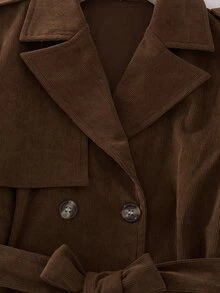 SHEIN Tween Girl Shades Of Brown Coat, Autumn, Outdoor, Back To School School Skating Slick - Brown - View 5