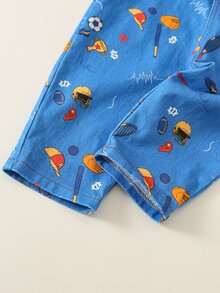 SHEIN 2件組嬰兒男女幼兒條紋秋季上衣+牛仔吊帶褲冬季套裝萬聖節服飾 - 彩色 - 查看 8