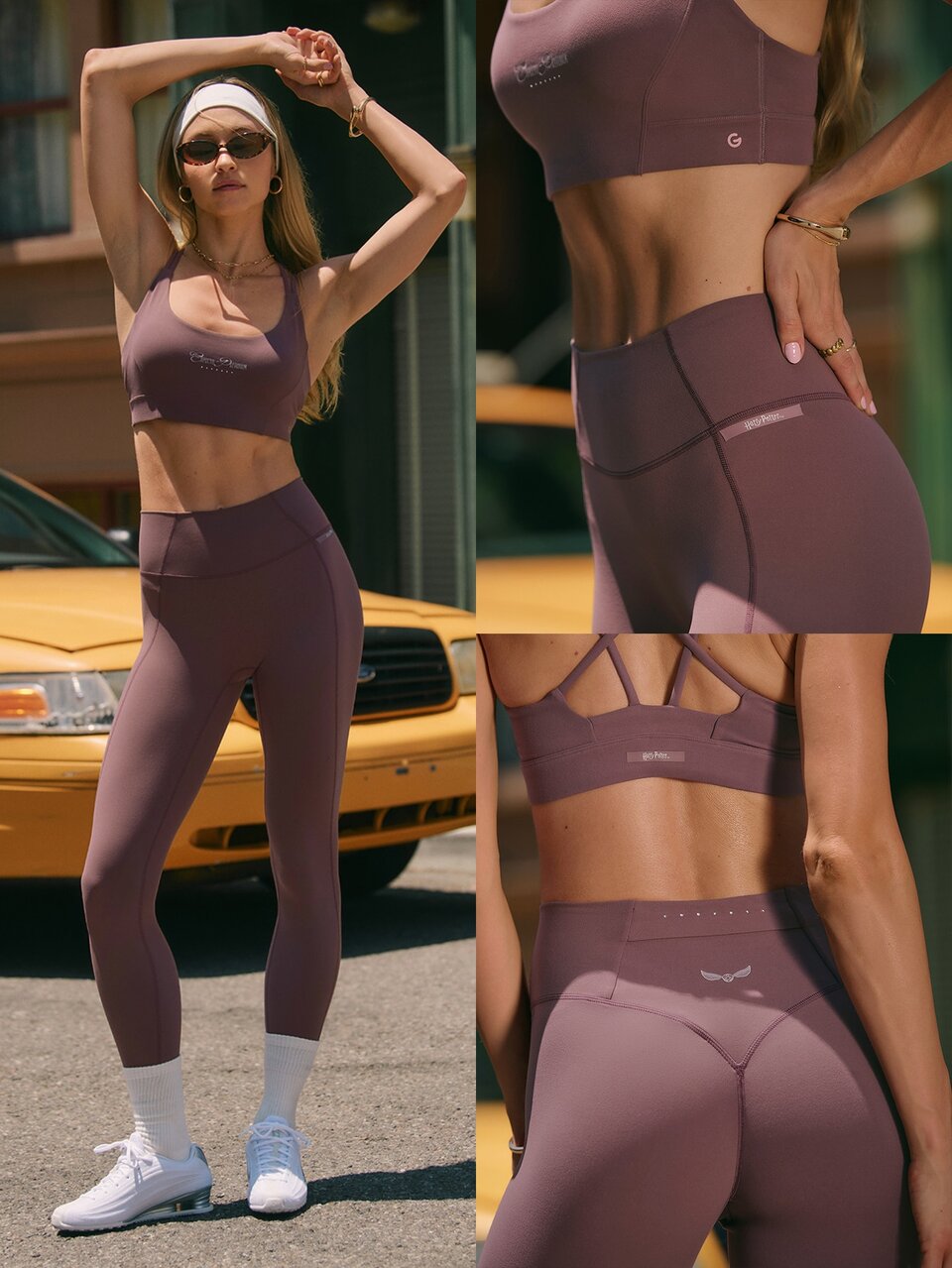 GLOWMODE X Harry Potter FeatherFit™ 24" Golden Snitch Rhinestone Leggings With Concealed Scrunch Bum & Back Pocket Yoga Studio Summer Wear