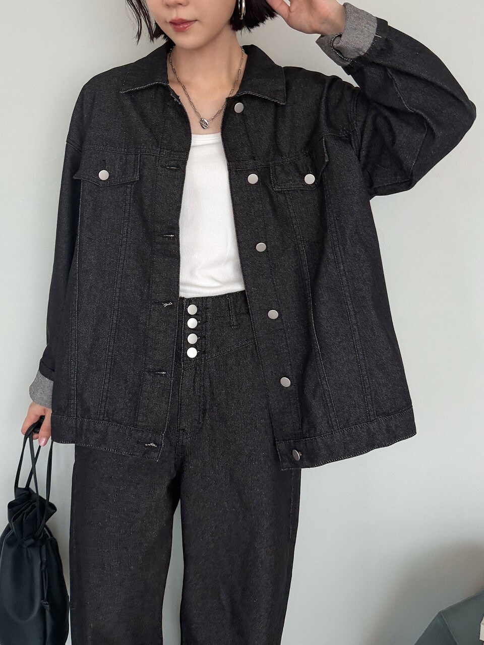 Women's Single-Breasted Long Sleeve Top And Pants Casual Daily Denim Set