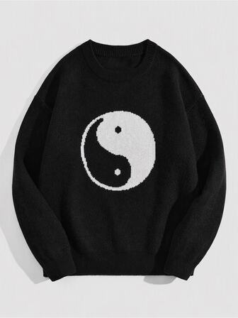 Men's Qiankun Bagua Art Graphic Knit Sweater