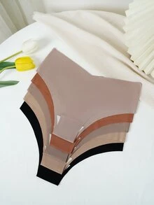 SHEIN Comfy Multicolor Knitted Fabric Maternity Panties Medium Stretch Casual Plain Underwear For Women - Multicolor - View 6