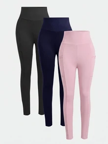 SHEIN Girlism 驚喜盒 [隨機6件商品，發送3件] 青少年女孩針織素色高腰運動瑜伽單車短褲、手機包，3件套 - 彩色 - 查看 4
