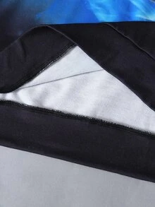 SHEIN 2件組兒童青少年男孩休閒運動日常百搭舒適足球印花圖案連帽衫寬鬆套頭長袖衛衣與鬆緊收口寬鬆運動長褲針織衛衣套裝 - 黑色 - 查看 9