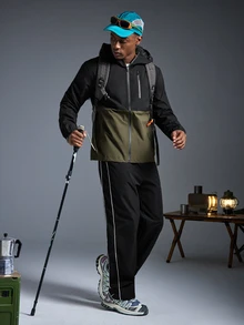 Jaket Windbreaker Pria Tahan Air Kasual dengan Tali Serut dan Tudung, Dilengkapi Banyak Kantong dan Resleting, Serbaguna untuk Pemakaian Sehari-hari, Cocok untuk Musim Gugur, Semi, hingga Musim Panas - Hijau Tentara - View 13