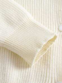 Teen Girl Casual Versatile Solid Color Cardigan - White - View 5
