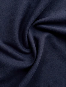 Collagica Collagica Women's Spring/Autumn Solid Color Casual Streetwear Versatile Loose Sporty Letter Print Half-Zip Stand Collar Long Sleeve Sweatshirt Top - Navy Blue - View 6