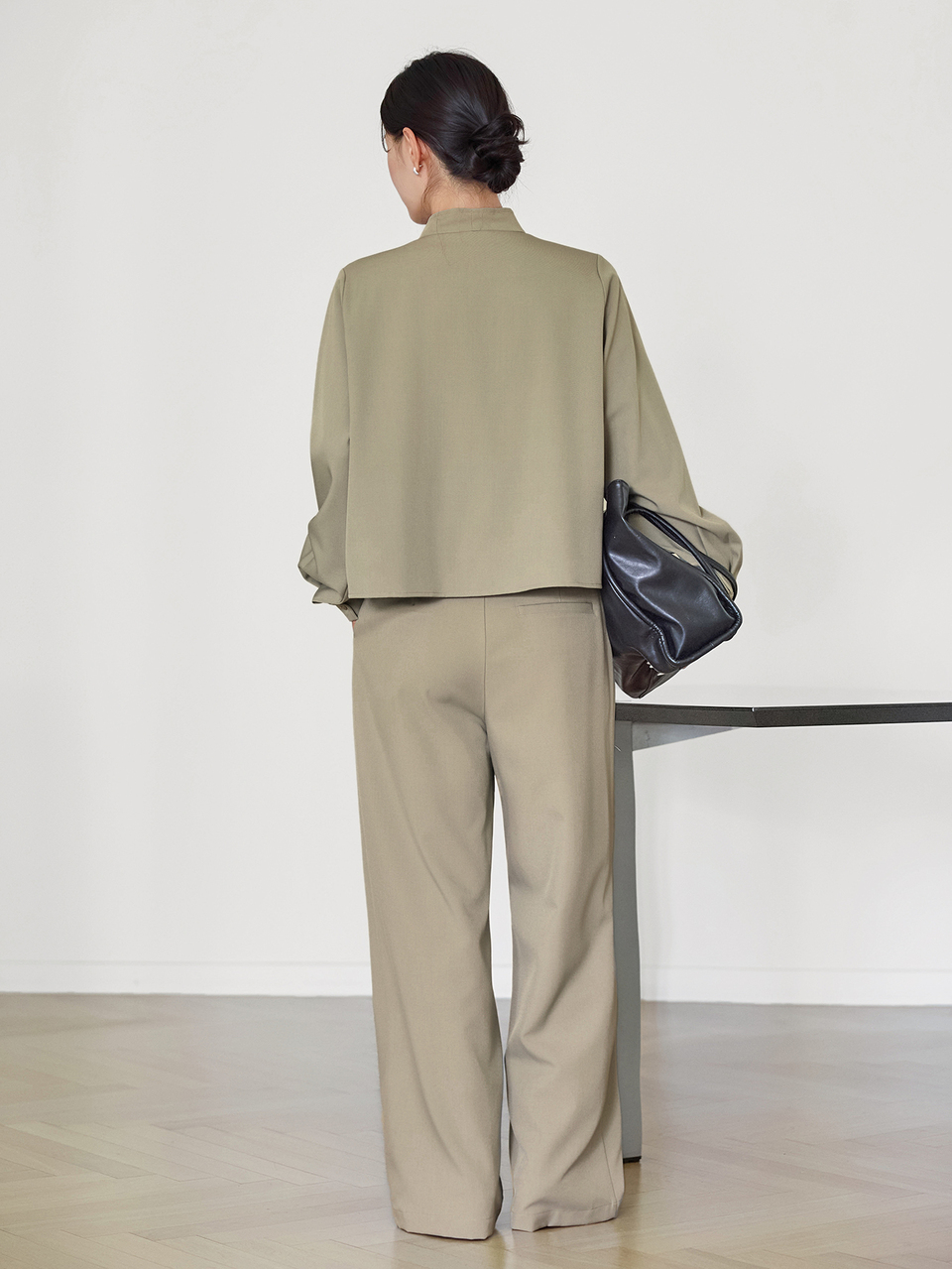 Women's Autumn Casual Commute Shirt And Pants 2 Pieces Set