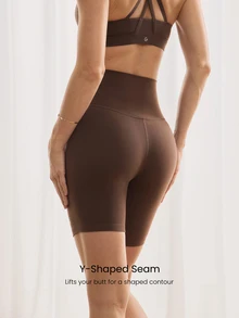 GLOWMODE Short cruzado FeatherFit™ de 8" para ciclismo, , gimnasio, entrenamiento de verano - Canelainspiracion - Ver 2