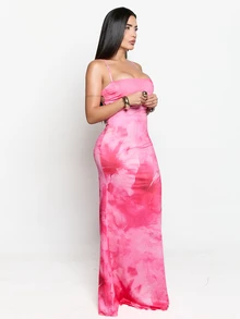 Dania Mndz Shop Gaun Kasual Tanpa Punggung Motif Bunga untuk Wanita, Cocok untuk Liburan, Gaun Musim Panas untuk Wanita - Mauve Purple - View 6