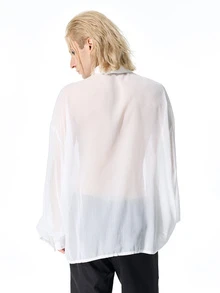 ROMWE MEN Men's Solid Color Casual Versatile Daily Wear Shirt - White - View 2