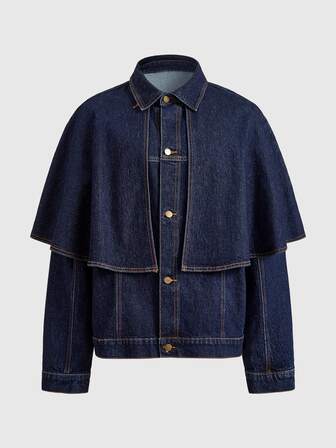 Street Life Veste en jean décontractée à manches longues et simple boutonnage pour hommes