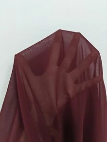 Franclia 大码休闲喇叭袖衬衫，春夏深红色衬衫栗色上衣酒红色上衣勃艮第上衣女士优雅上衣 - 酒紅色 - 查看 9