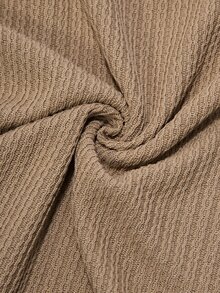 Miaspire Modern Elegant Vintage, Frog Button Patchwork, Blouses For Women, Knit Chiffon Brown, Long Sleeve Round Neck, Work Office Party, New Year, Fall Winter - Khaki - View 4
