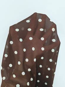 Franclia Plus Size Spring/Summer Yellow Heart Tie Bow Woven Shirt - Coffee Brown - View 8