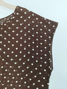 Franclia Plus Size Spring/Summer Yellow Heart Tie Bow Woven Shirt - Coffee Brown - View 6