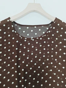 Franclia Plus Size Spring/Summer Yellow Heart Tie Bow Woven Shirt - Coffee Brown - View 5