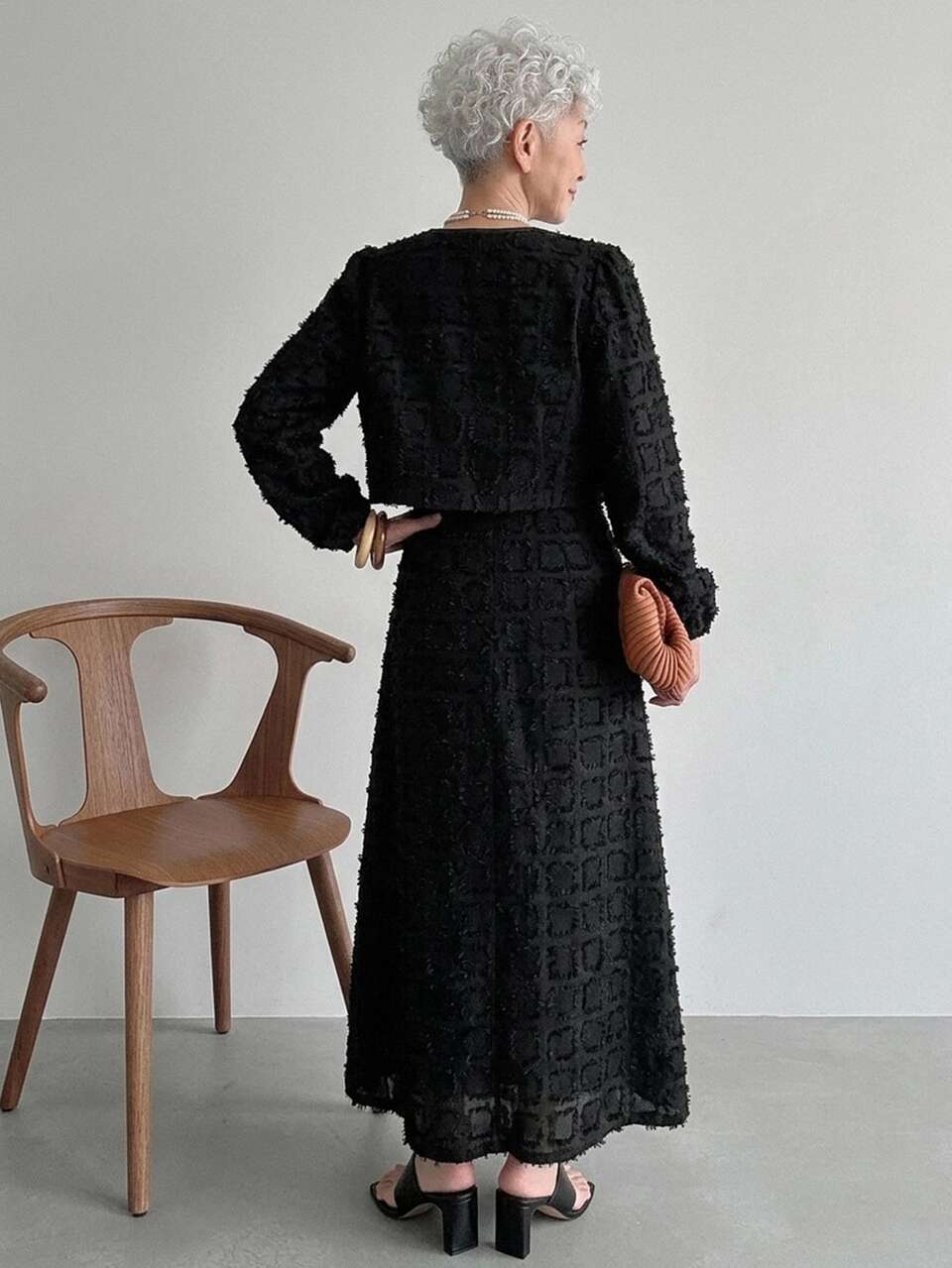 Women's Elegant Textured Spaghetti Strap Dress With Tie-Front Long Sleeve Cardigan 2-Piece Set