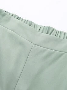 Franclia Plus Size Women Summer Casual Elegant Solid Color Tank Top Pants 2 Pieces Set Brunch Sage Green Teachers' Day Bussines Office Birthday - Green - View 4