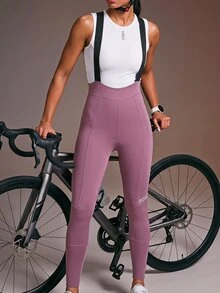 Powerista Women's Fashion Contrast Color Mesh Patchwork Breathable Cycling Jersey - Purple - View 2