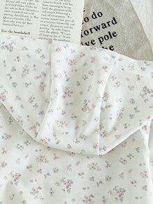SHEIN Playful Pals 2 件套女婴碎花连帽夹克和配套裤子套装，时尚休闲户外运动装，秋冬 - 粉色 - 查看 4