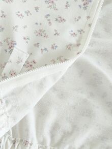 SHEIN Playful Pals 2 件套女婴碎花连帽夹克和配套裤子套装，时尚休闲户外运动装，秋冬 - 粉色 - 查看 7