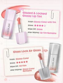 SHEGLAM Glazed & Locked Glossy Lip Tint-131 Mood Talk Gloss Combo Liquid Lipstick Brand Beauty Cosmetic Makeup For Women And Girls - 131 Mood Talk - View 10