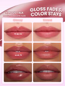 SHEGLAM Glazed & Locked Glossy Lip Tint-131 Mood Talk Gloss Combo Liquid Lipstick Brand Beauty Cosmetic Makeup For Women And Girls - 131 Mood Talk - View 2