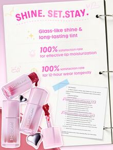 SHEGLAM Glazed & Locked Glossy Lip Tint-131 Mood Talk Gloss Combo Liquid Lipstick Brand Beauty Cosmetic Makeup For Women And Girls - 131 Mood Talk - View 4