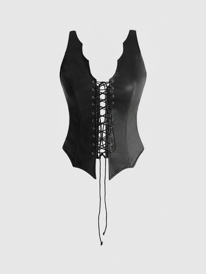 Débardeur ajusté pour femme, col asymétrique, ourlet en forme de chauve-souris, style gothique sombre pour Halloween
