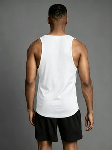 Coreblaze 3pcs Men Solid Color Round Neck Casual Sport Tank Tops Workout Basic Basketball Jersey Clothes Running Breathable, Gym - White - View 6