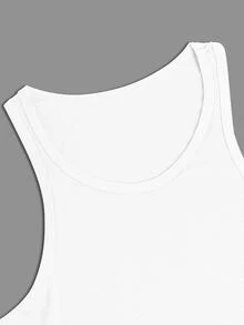 Coreblaze 3pcs Men Solid Color Round Neck Casual Sport Tank Tops Workout Basic Basketball Jersey Clothes Running Breathable, Gym - White - View 3