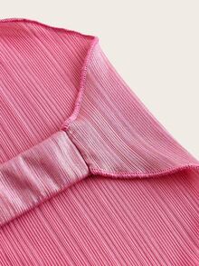 SHEIN ICON Concert Outfits Metallic Bandana Hem Halter Top - Pink - View 3